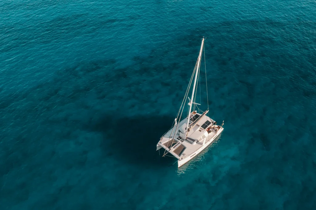Catamaran on the blue Ionian Sea