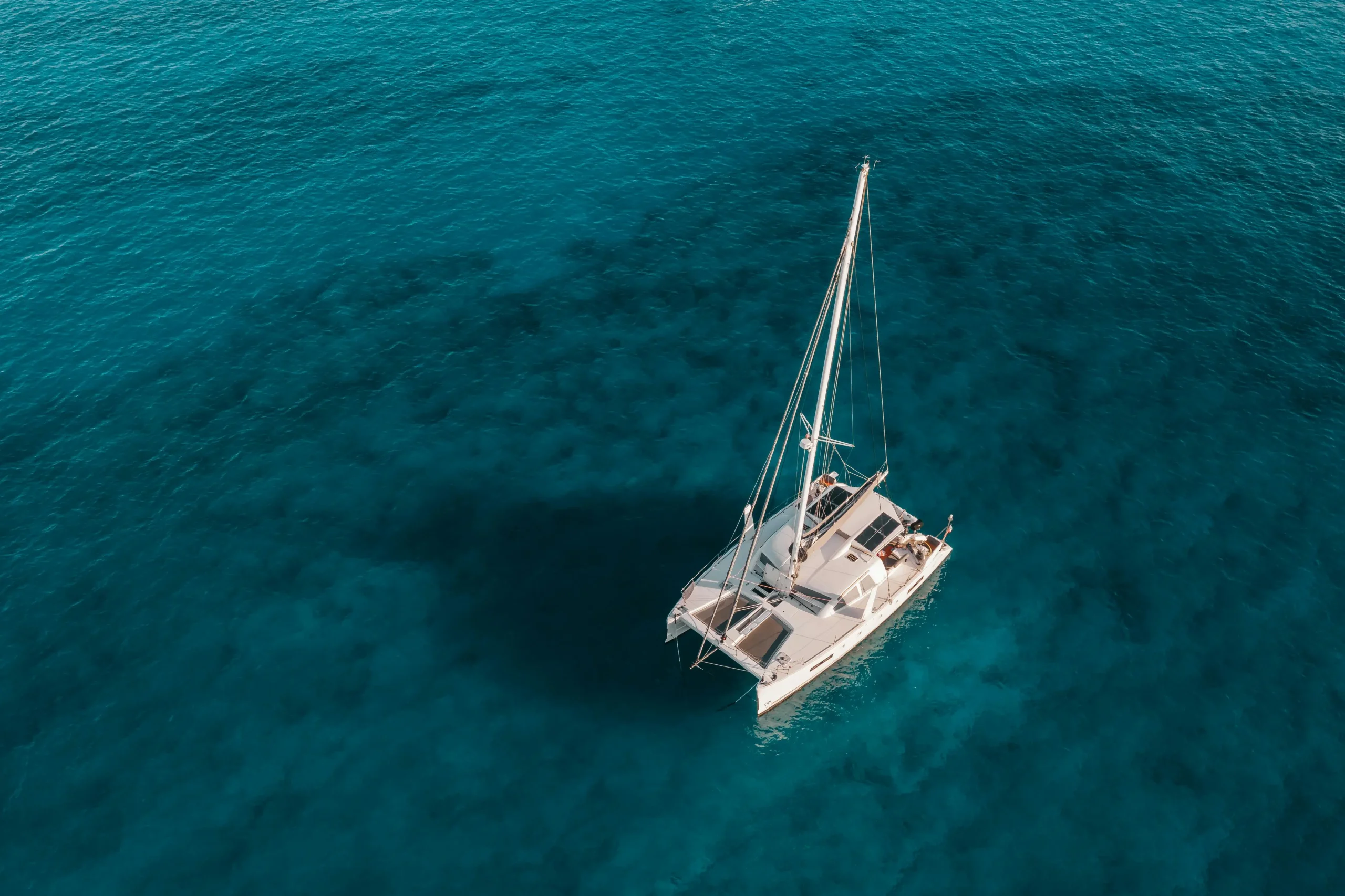 Catamaran on the blue Ionian Sea