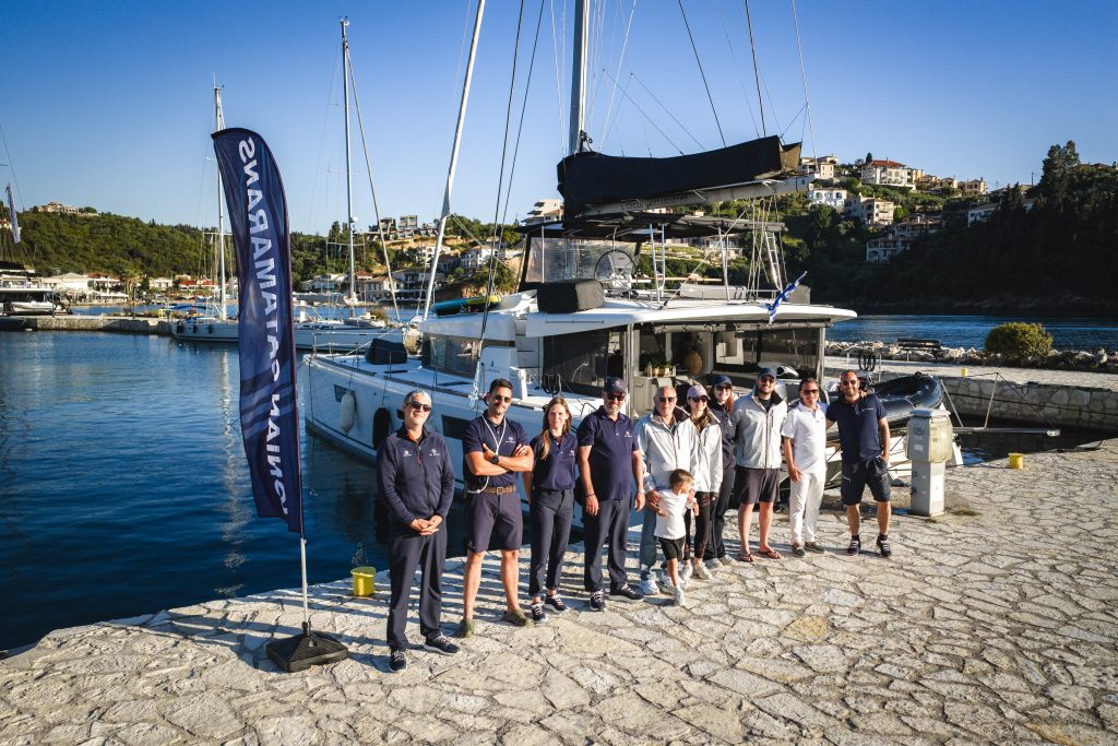 ionian catamarans team in syvota for team building and charter meetup