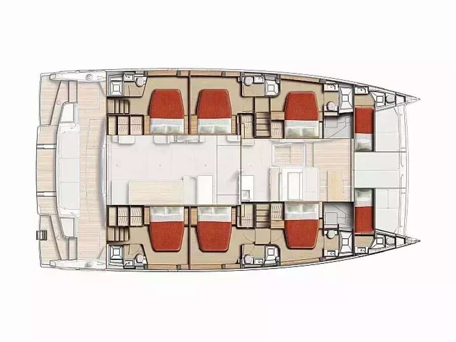 KOS 58.CAT - Boat Interior Layout