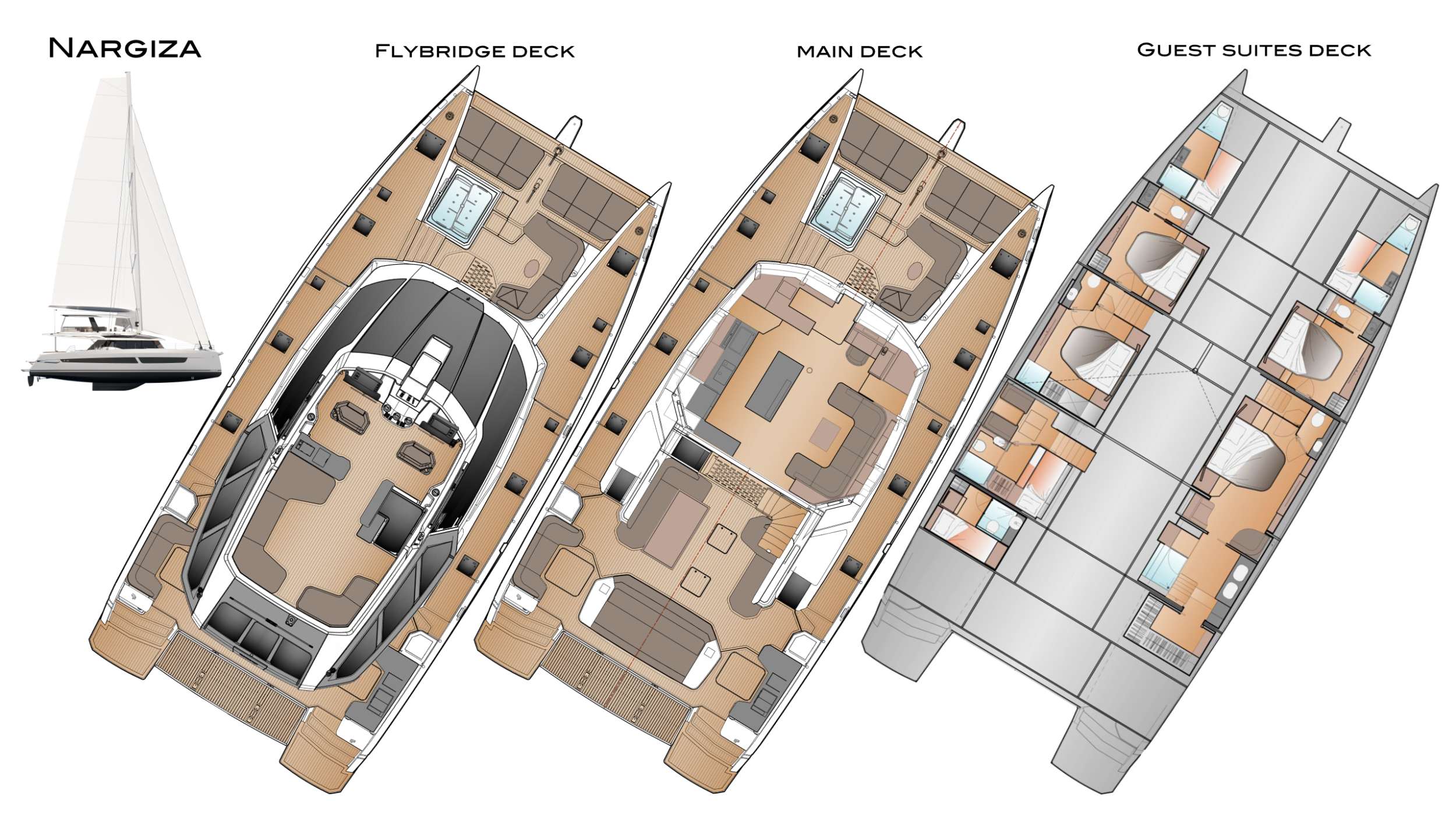 NARGIZA (Winters) - Boat Interior Layout