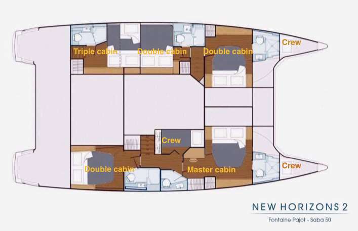 NEW HORIZONS 2 - Boat Interior Layout