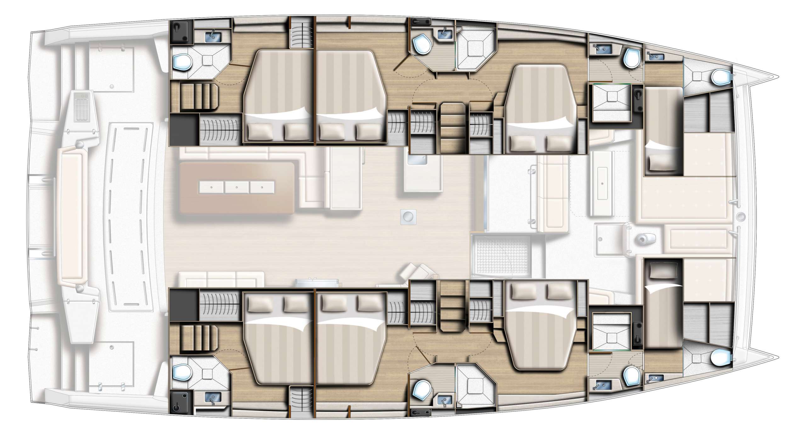 Kos 54.CAT - Boat Interior Layout