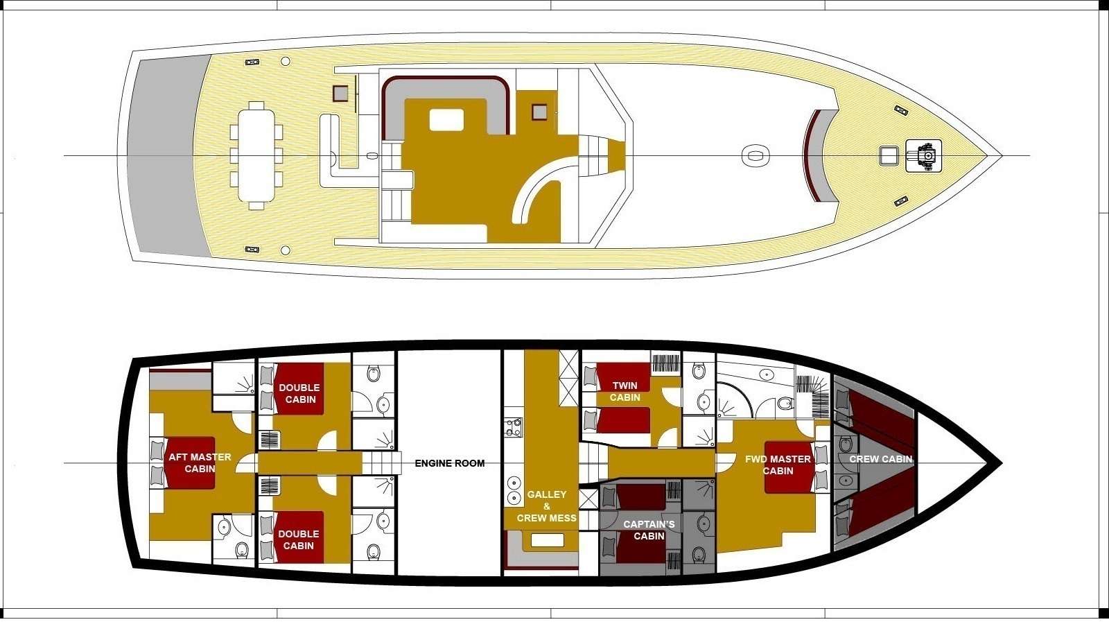 Aegean Schatz - Boat Interior Layout