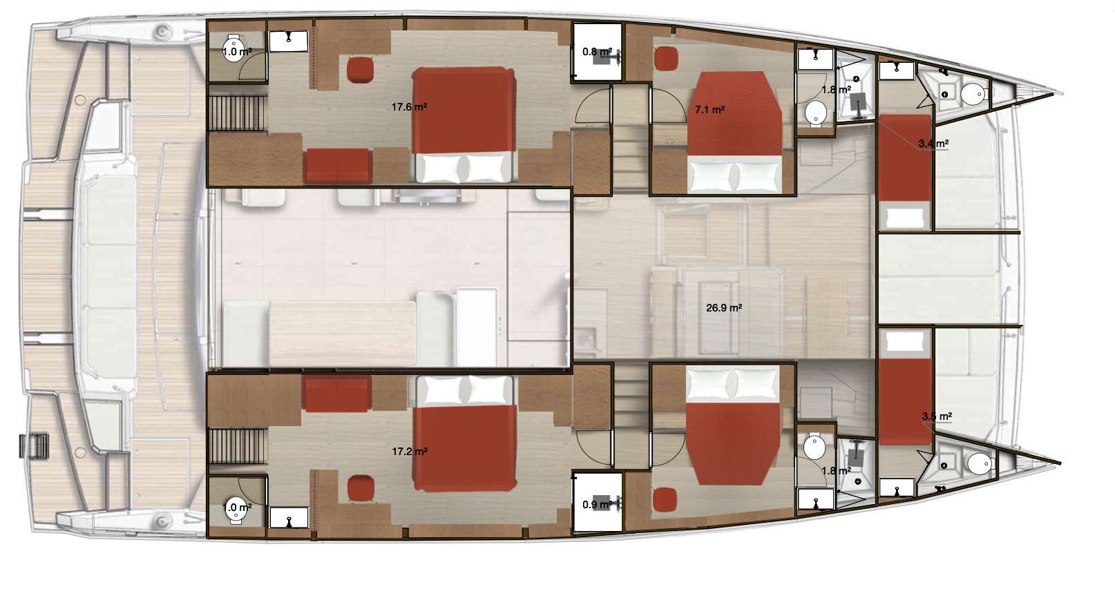NEW HORIZONS 4 - Boat Interior Layout