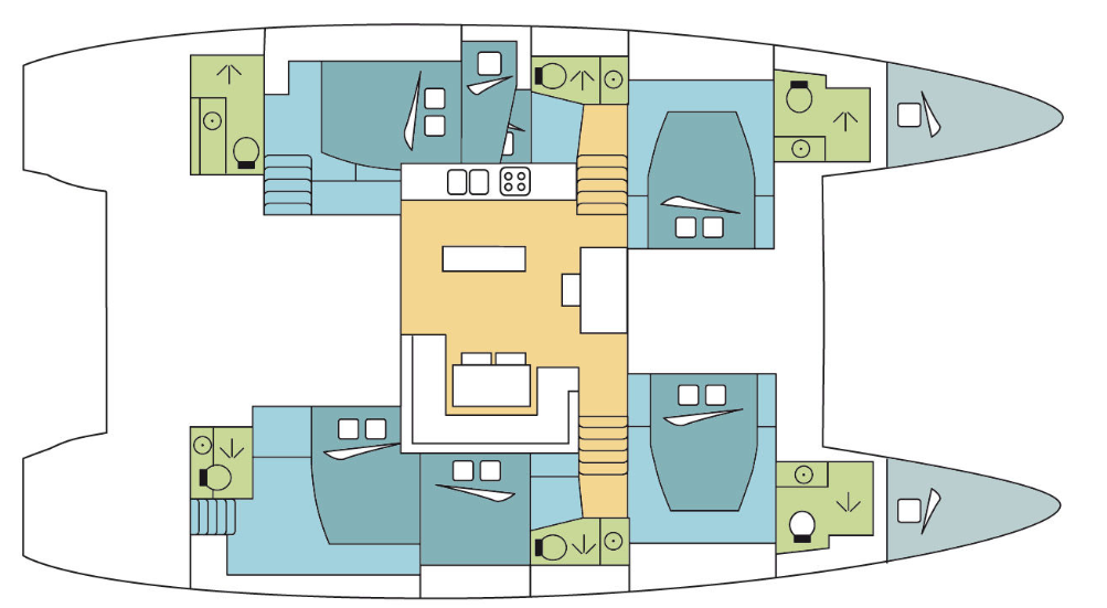 Blue Velvet – Lagoon 52F - Boat Interior Layout