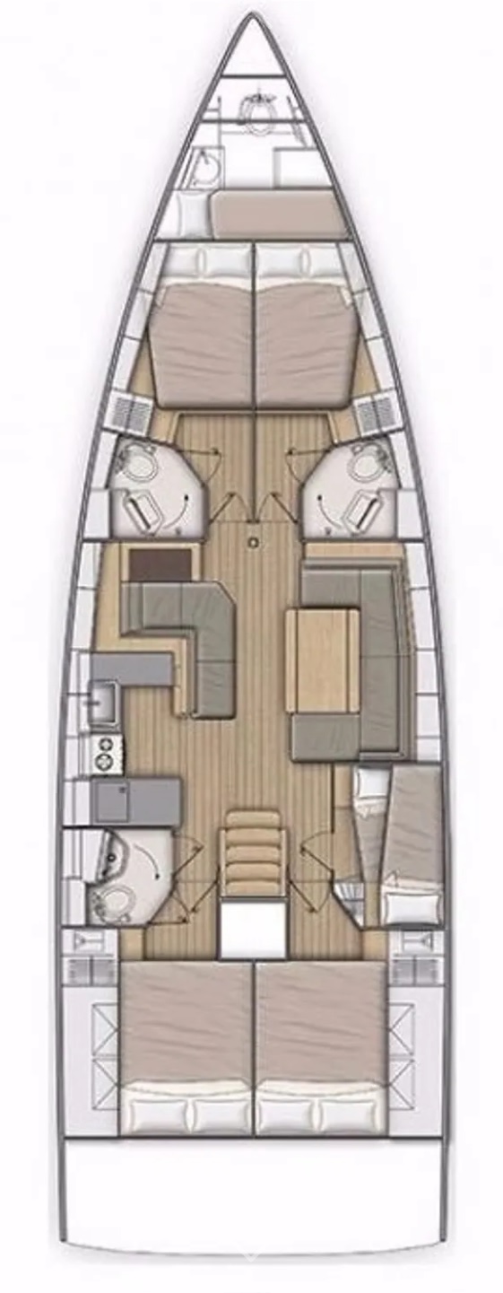 Retsina – Oceanis 51.1 - Boat Interior Layout
