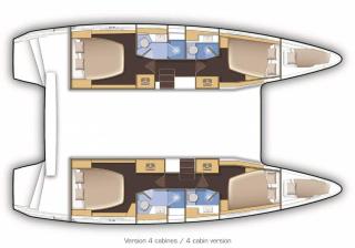 Deep Blue – Lagoon 39 - Boat Interior Layout