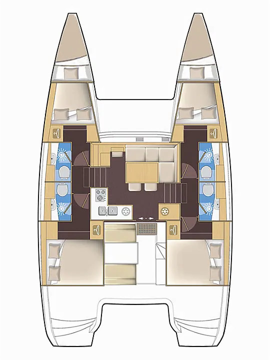 Deep Blue – Lagoon 39 - Boat Interior Layout