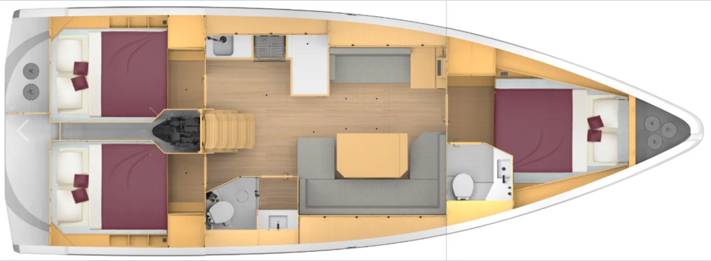 Arian – Bavaria C42 - Boat Interior Layout