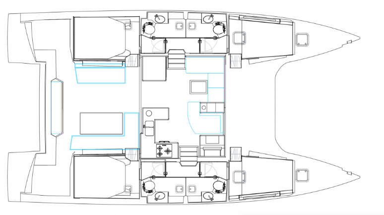AG Princess – Nautitech 47 - Boat Interior Layout