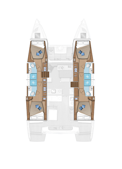 Thalasea – Lagoon 46 - Boat Interior Layout