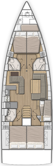 Dima II – Oceanis 51.1 - Boat Interior Layout