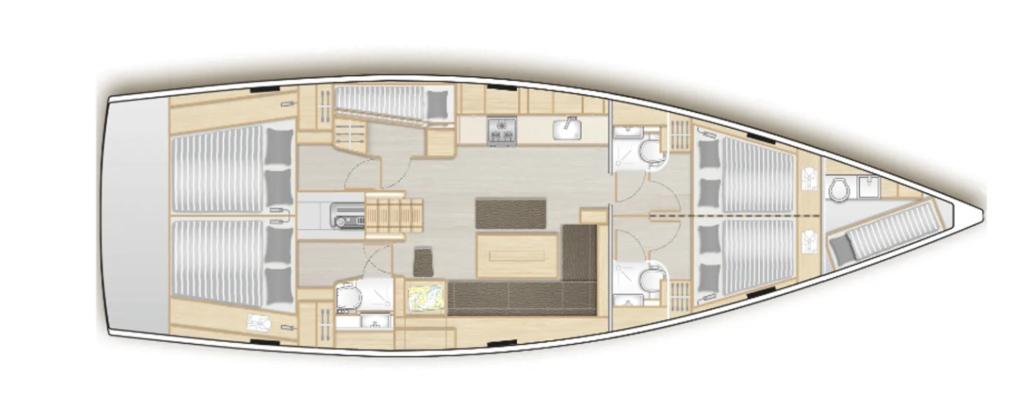 Medusa II – Hanse 508 - Boat Interior Layout