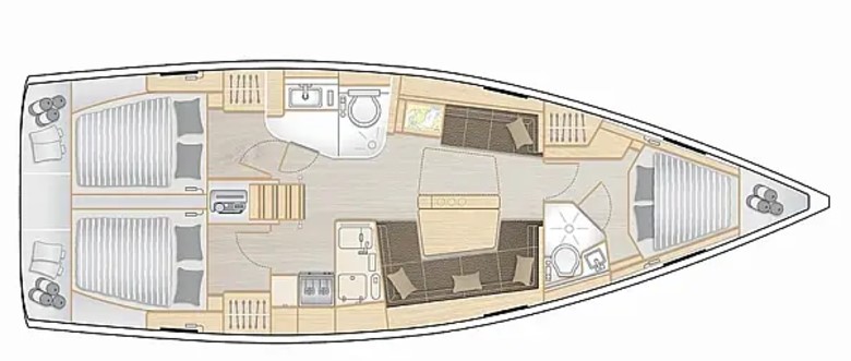 Dafne – Hanse 418 - Boat Interior Layout