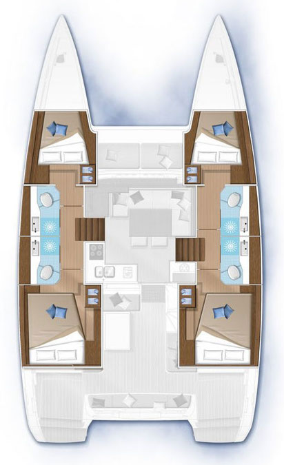 Deva – Lagoon 40 - Boat Interior Layout