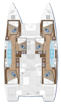 Aqua Star – Lagoon 50 - Boat Interior Layout