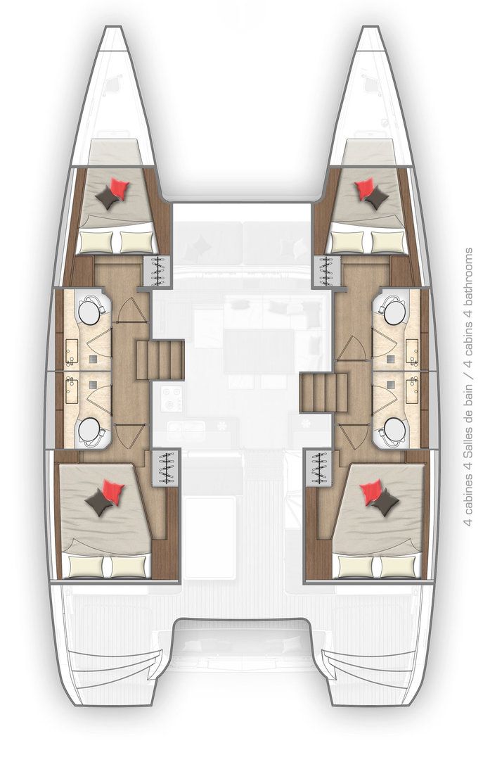 Aello – Lagoon 40 - Boat Interior Layout