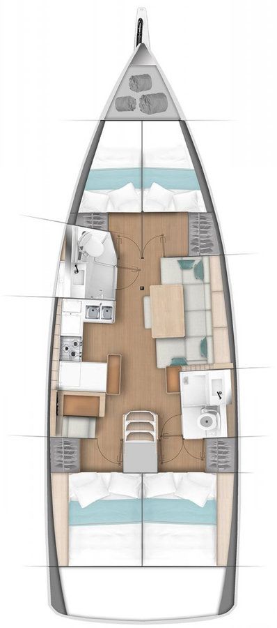 Irini – Sun Odyssey 440 - Boat Interior Layout