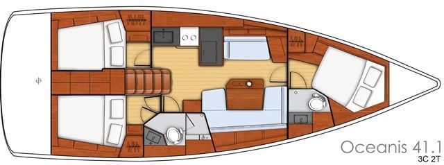 Peace – Oceanis 41.1 - Boat Interior Layout