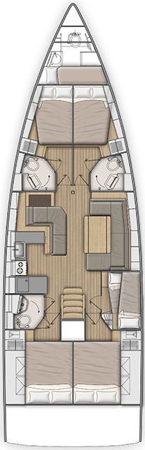 Dima II – Oceanis 51.1 - Boat Interior Layout