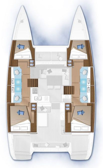 Deva – Lagoon 40 - Boat Interior Layout