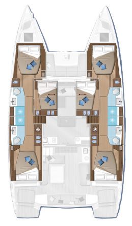 Aqua Star – Lagoon 50 - Boat Interior Layout